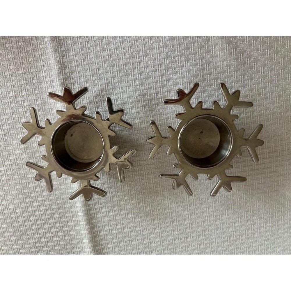 Crate & Barrel Snowflake Votive/Tea light Candle Holders